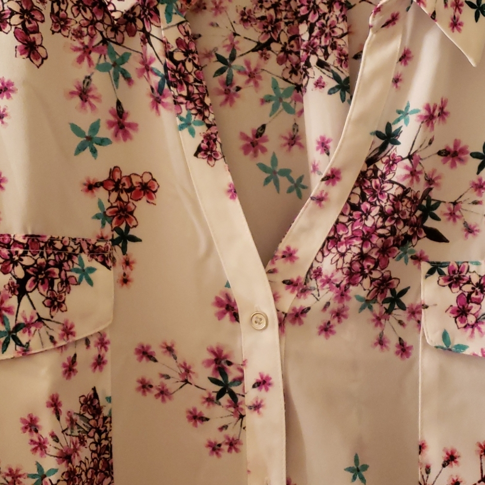 Candies sheer flower print button up